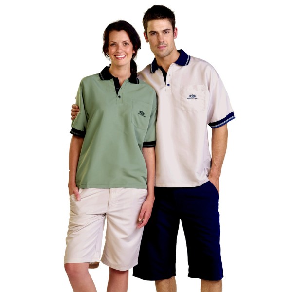 S341 Adults Unisex Woven Polo Short Sleeve